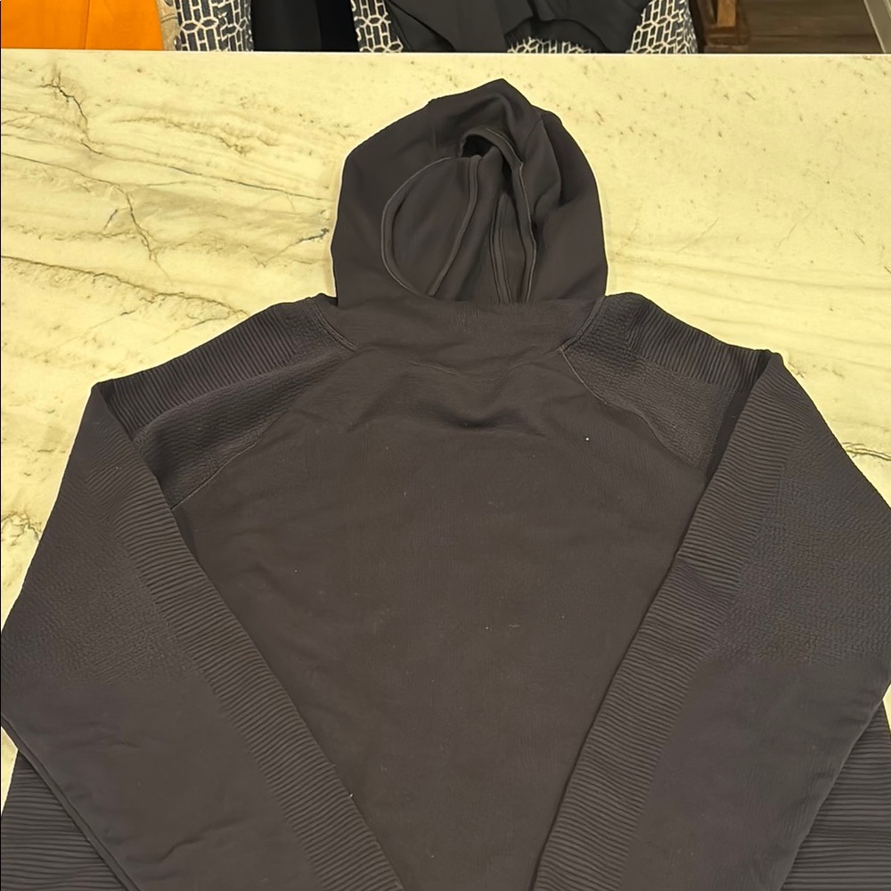 Athleta Black Hooded Active Top